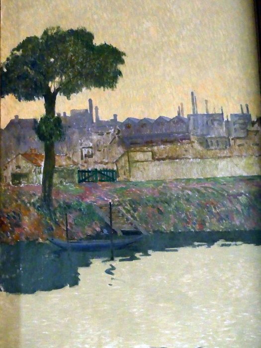 peinture monumentale : la Seine près de l'Ile-Saint-Denis, vue partielle