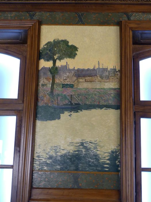 peinture monumentale : la Seine près de l'Ile-Saint-Denis, vue partielle