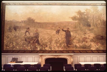 Peinture monumentale : cueillette des roses