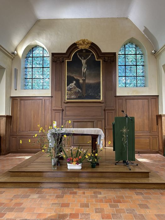retable du maître-autel, tableau : La Madeleine au pied de la croix
