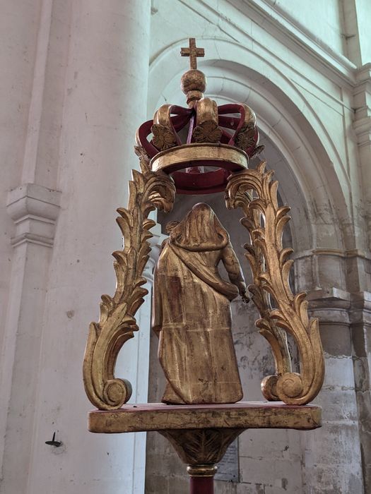 bâton de procession de confrérie avec sa statue (statuette) : Vierge à l'Enfant (revers)