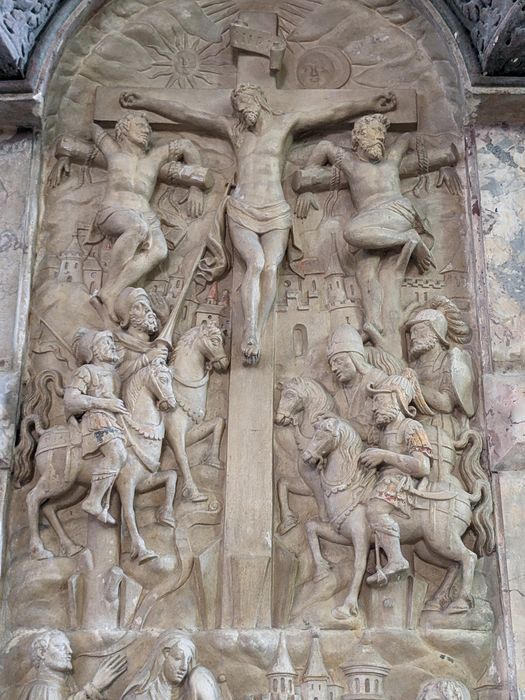 retable du maître-autel, bas-relief : Crucifixion (la)