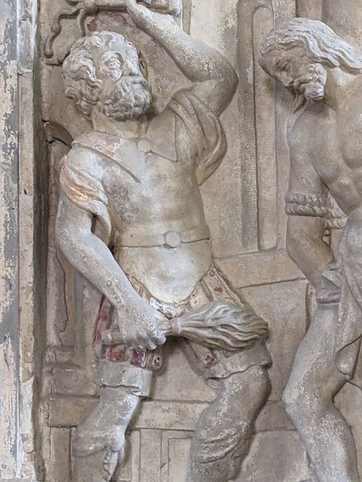 retable du maître-autel, bas-relief : Flagellation (la), détail