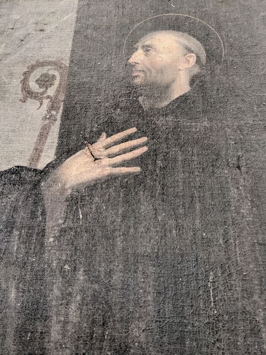 tableau : Saint Benoît de Nursie, détail - © Ministère de la Culture (France), Conservation des antiquités et des objets d’art du Val-d’Oise – Tous droits réservés 