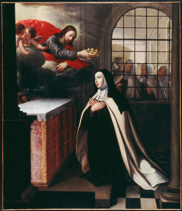tableau : Christ couronnant sainte Thérèse - © Ministère de la Culture (France), Conservation des antiquités et des objets d’art du Val-d’Oise – Tous droits réservés 