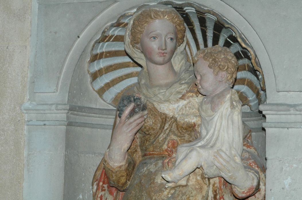 statue : Vierge à l'Enfant, vue partielle