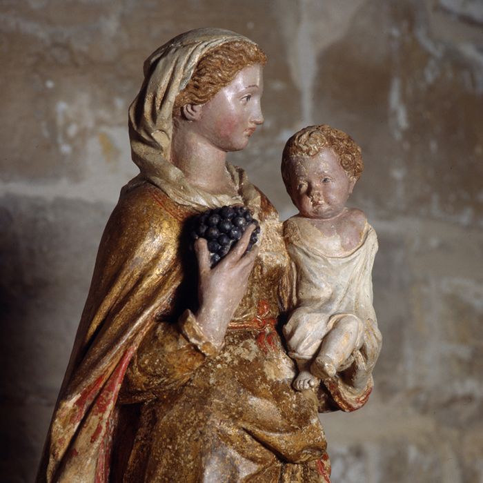 statue : Vierge à l'Enfant, vue partielle