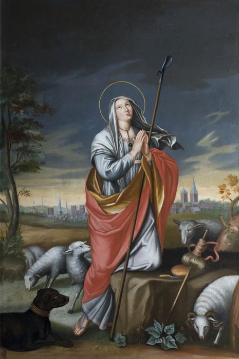 tableau : Sainte Geneviève gardant ses moutons