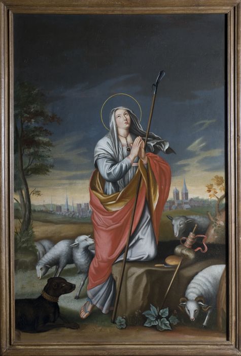 tableau : Sainte Geneviève gardant ses moutons