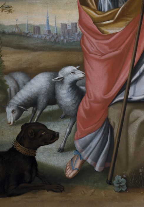 tableau : Sainte Geneviève gardant ses moutons, détail