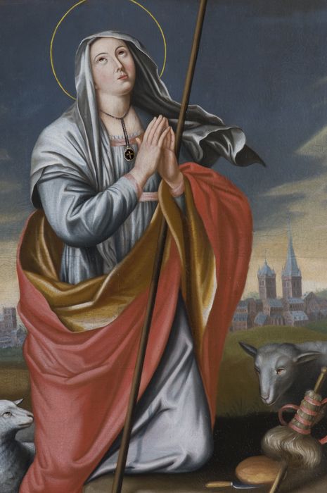 tableau : Sainte Geneviève gardant ses moutons, détail