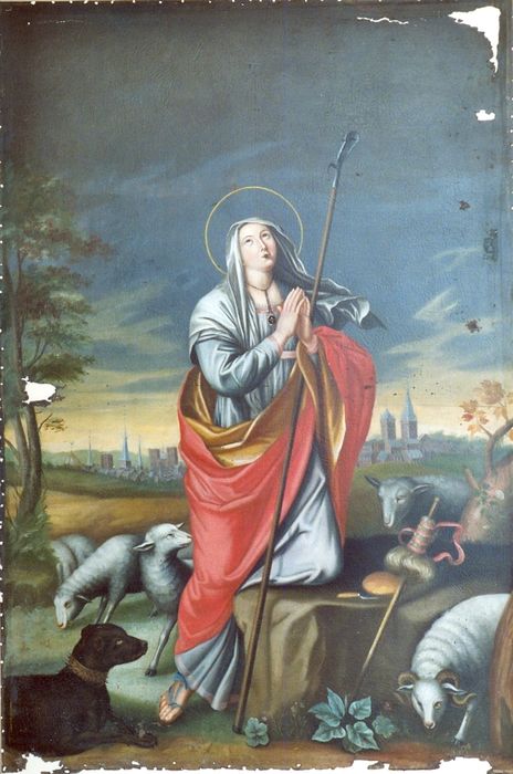 tableau : Sainte Geneviève gardant ses moutons (revers)