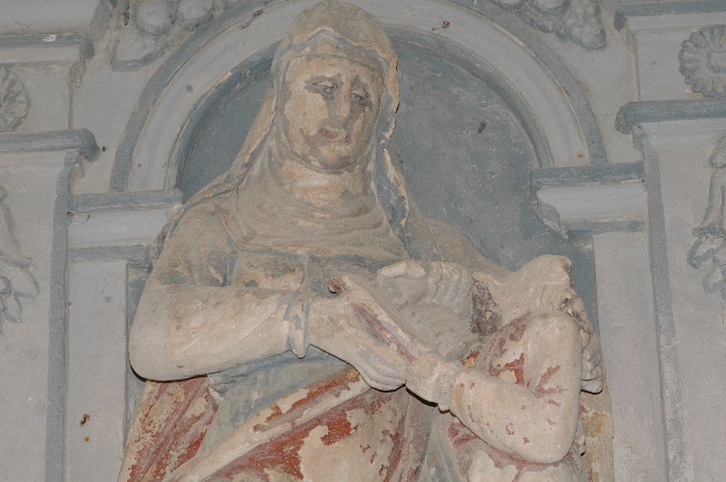 groupe sculpté : Éducation de la Vierge, vue partielle - © Ministère de la Culture (France), Conservation des antiquités et des objets d’art du Val-d’Oise – Tous droits réservés 