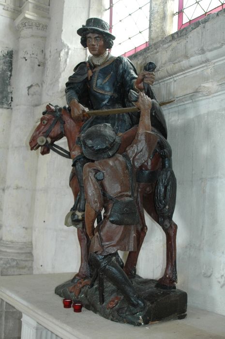 groupe sculpté : Charité de saint Martin (la) - © Ministère de la Culture (France), Conservation des antiquités et des objets d’art du Val-d’Oise – Tous droits réservés 