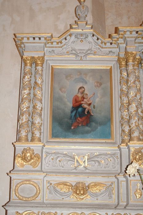 tableau du retable de la Vierge : Vierge à l'Enfant dite Notre-Dame du Mont-Carmel 