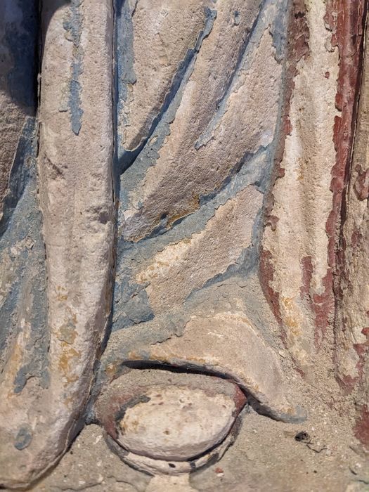 groupe sculpté : Éducation de la Vierge, détail