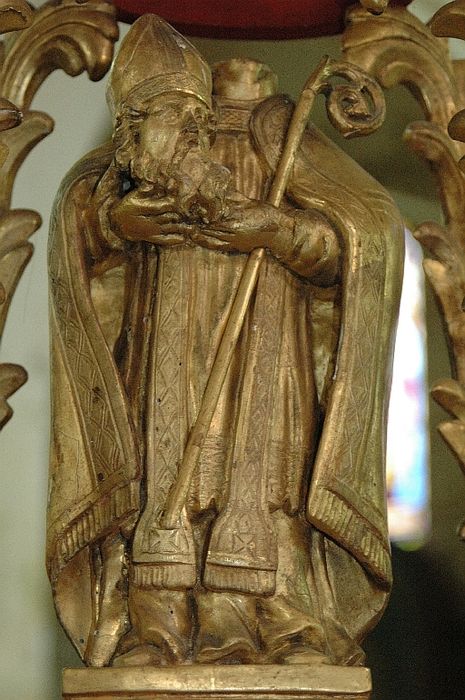 bâton de procession de confrérie : saint Didier céphalophore, détail