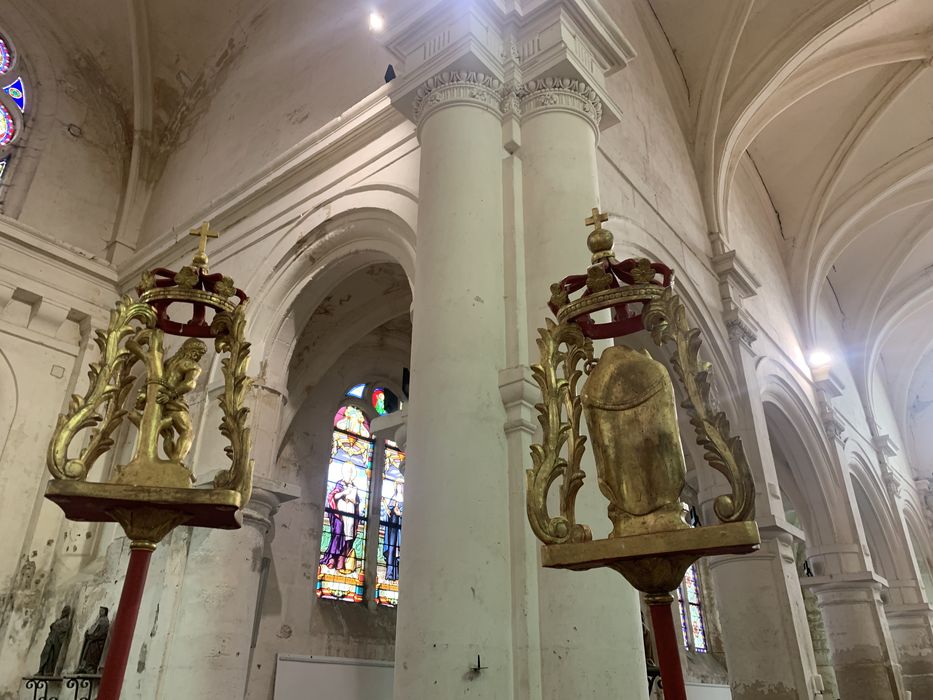 bâton de procession de confrérie : saint Sébastien