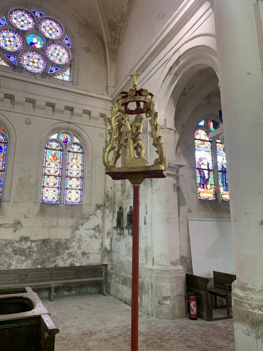 bâton de procession de confrérie : saint Sébastien