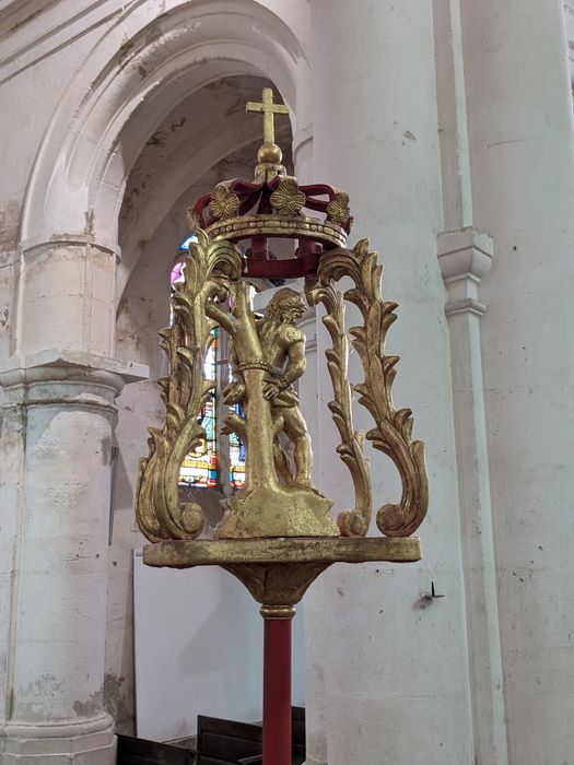 bâton de procession de confrérie : saint Sébastien