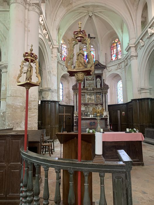 bâton de procession de confrérie : sainte Barbe