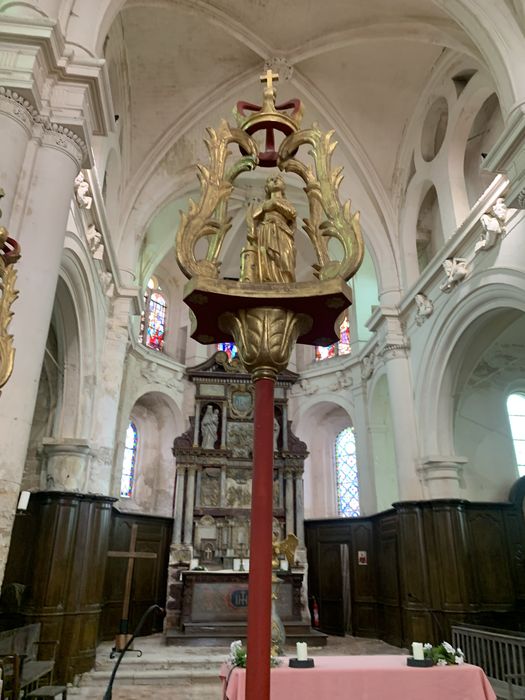 bâton de procession de confrérie : sainte Barbe