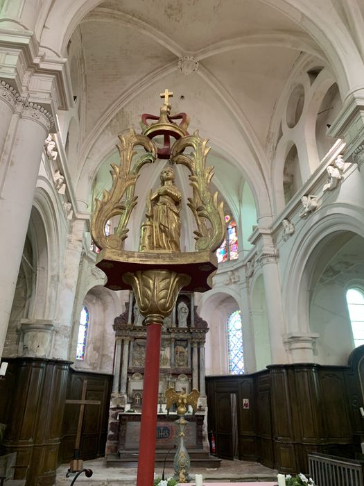 bâton de procession de confrérie : sainte Barbe