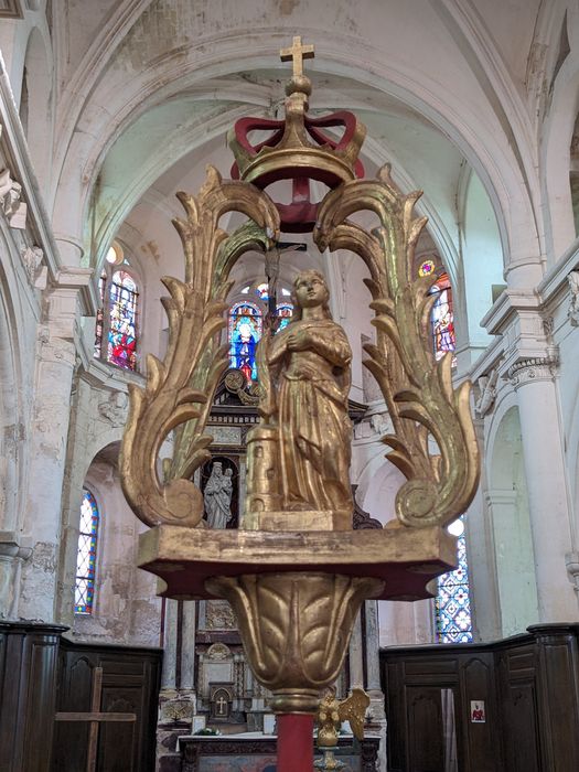 bâton de procession de confrérie : sainte Barbe
