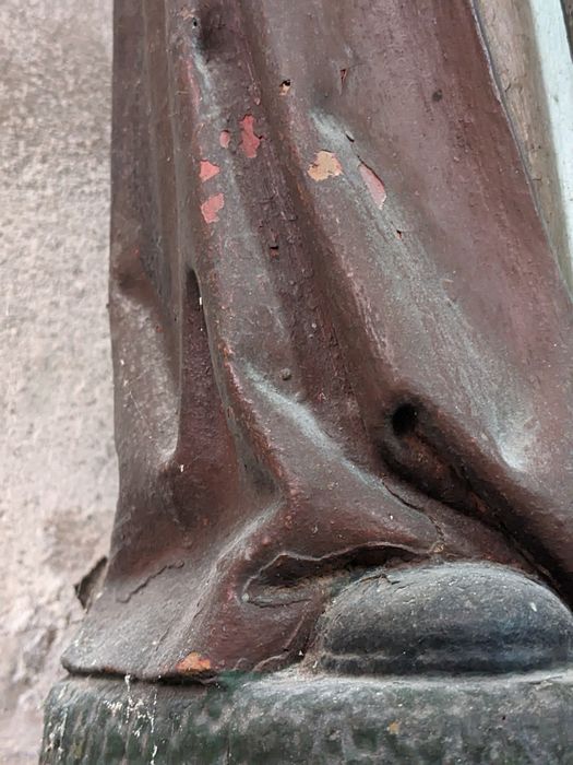 statue : sainte Catherine d'Alexandrie, détail