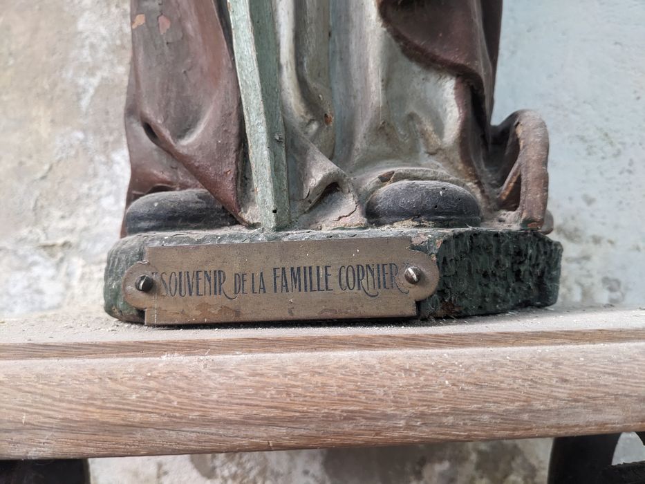 statue : sainte Catherine d'Alexandrie, détail