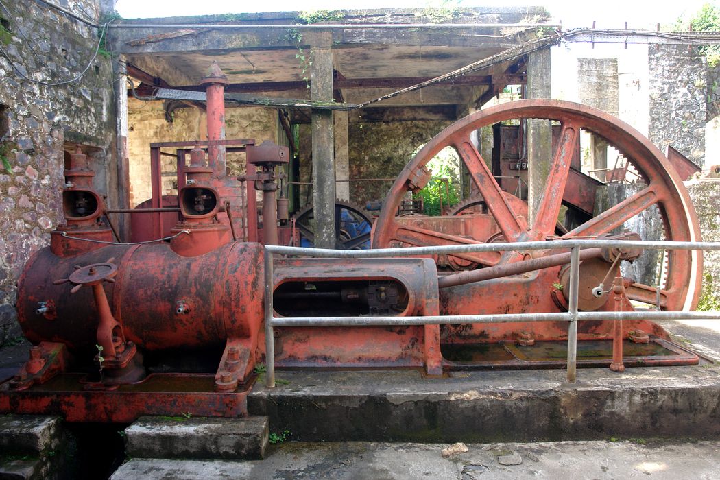 Machine à vapeur à piston. Ensemble depuis l'est.