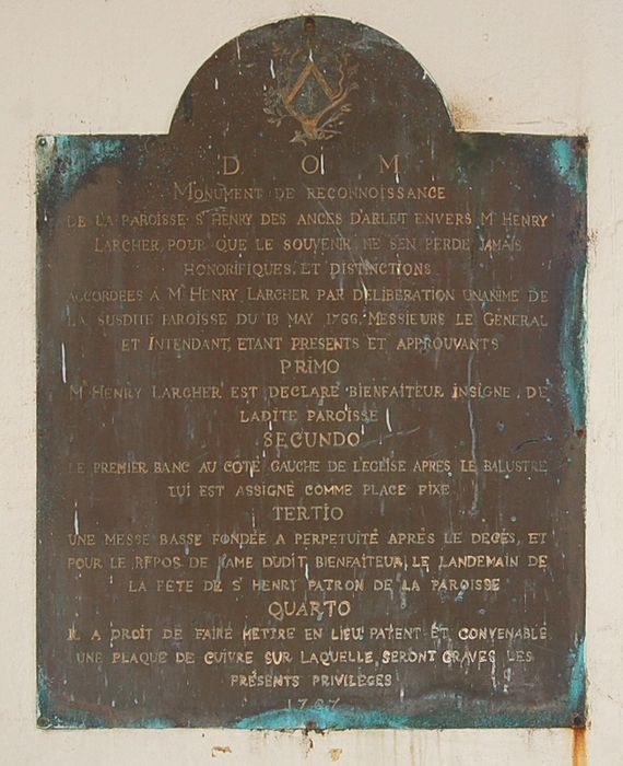 Plaque commémorative, vue générale.