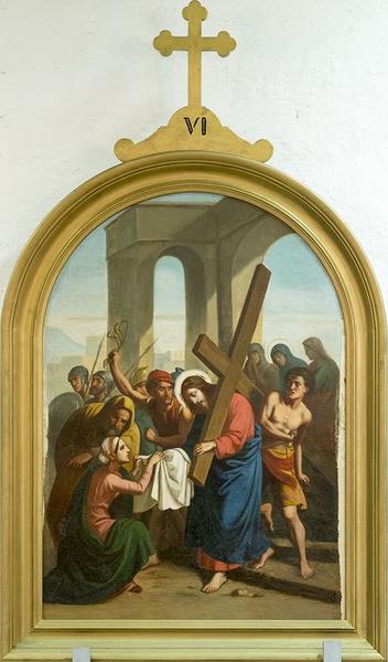 station du chemin de croix : Sainte Véronique essuie le visage de Jésus