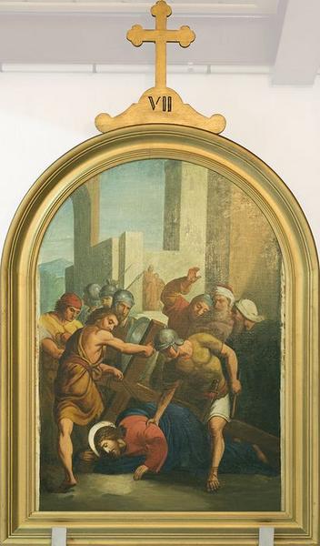 station du chemin de croix : Jésus tombe pour la deuxième fois