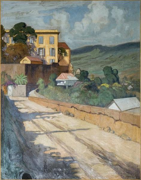 tableau : La rue Lucien Gasparin, vue générale - © Ministère de la Culture (France), Conservation des antiquités et objets d'art de La Réunion, tous droits réservés