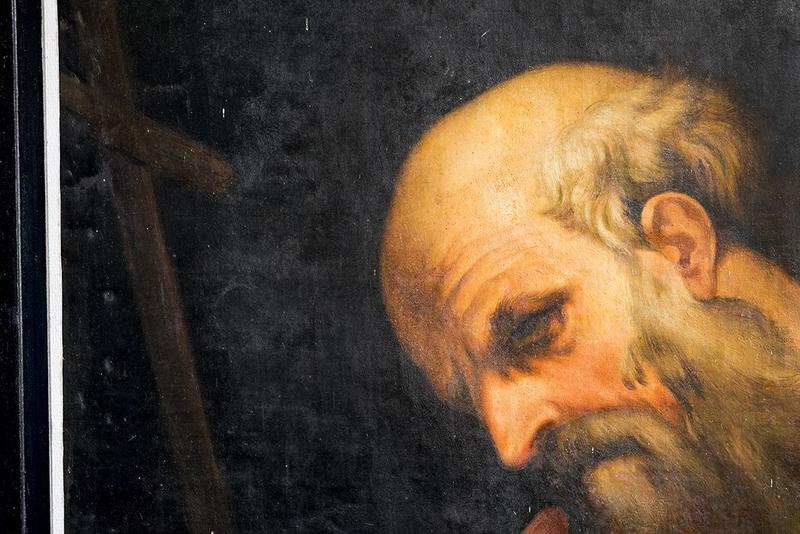 fragment de tableau : saint Jérôme, détail - © Ministère de la Culture (France), Conservation des antiquités et objets d'art de La Réunion, tous droits réservés