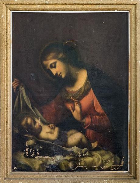 tableau : Vierge à l'enfant, vue générale - © Ministère de la Culture (France), Conservation des antiquités et objets d'art de La Réunion, tous droits réservés