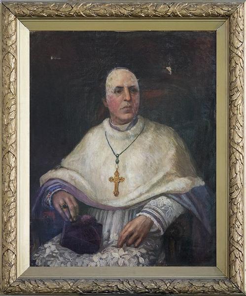tableau : portrait de Dominique Clément Soule, évêque de la Réunion de 1877 à 1880, vue générale - © Ministère de la Culture (France), Conservation des antiquités et objets d'art de La Réunion, tous droits réservés