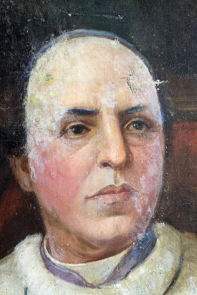 tableau : portrait de Dominique Clément Soule, évêque de la Réunion de 1877 à 1880, détail - © Ministère de la Culture (France), Conservation des antiquités et objets d'art de La Réunion, tous droits réservés