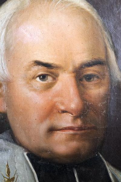 tableau : portrait de Dominique Joseph Coldefy, évêque de La Réunion de 1881 à 1887, détail - © Ministère de la Culture (France), Conservation des antiquités et objets d'art de La Réunion, tous droits réservés