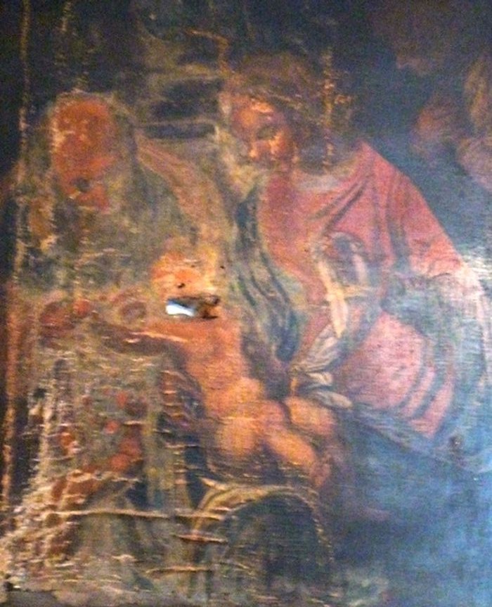 tableau : Sainte Famille - © Ministère de la Culture (France), Conservation des antiquités et des objets d'art de Corse, tous droits réservés