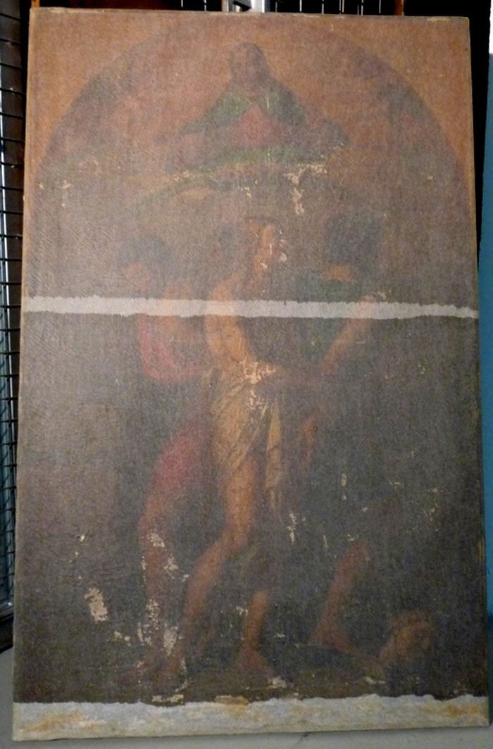 Tableau : Le Père éternel, le Christ et les deux larrons - © Ministère de la Culture (France), Conservation des antiquités et des objets d'art de Corse, tous droits réservés