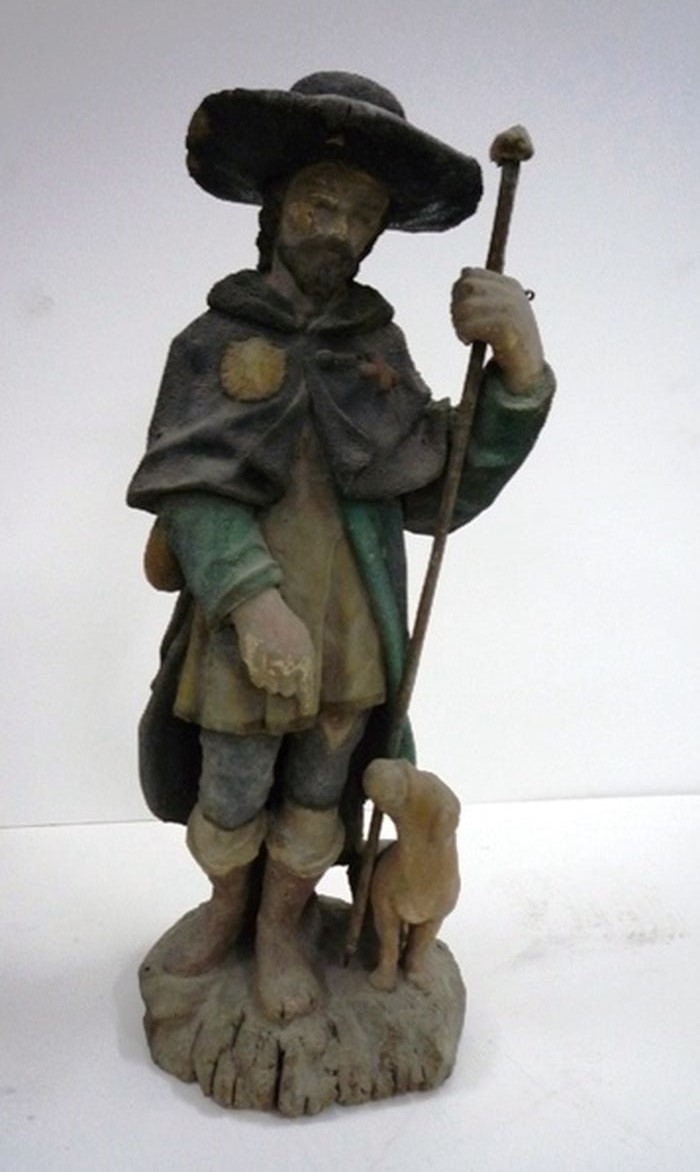 Statuette : Saint-Roch - © Ministère de la Culture (France), Conservation des antiquités et des objets d'art de Corse, tous droits réservés