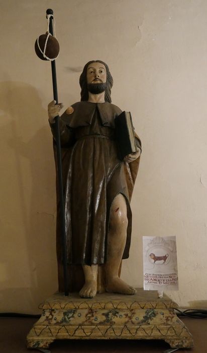 Statue : Saint Roch (art populaire) - © Ministère de la Culture (France), Conservation des antiquités et des objets d'art de Corse, tous droits réservés