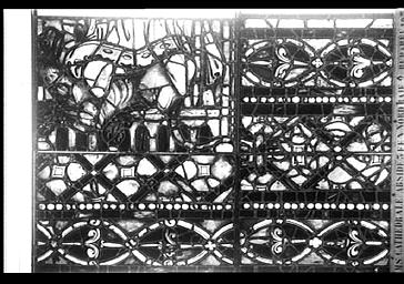 VITRAIL , ABSIDE, COTE nord, baie 205, FRAGMENTS DES DEUX LANCETTES