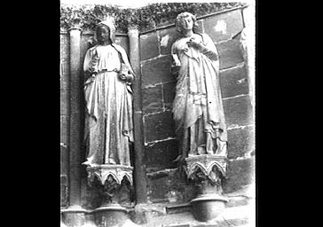 STATUES DE SAINTE-EUTROPIE ET DE SAINT-JEAN DU PORTAIL GAUCHE DE LA FACADE OUEST