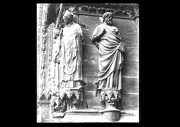 STATUES DE SALOMON ET DE SAINT-REMI, SITUE PORTAIL SUD DE LA FACADE OUEST