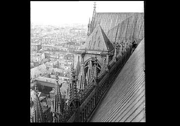 Toits de la nef et du bras nord du transept, vus de la tour nord de la façade ouest