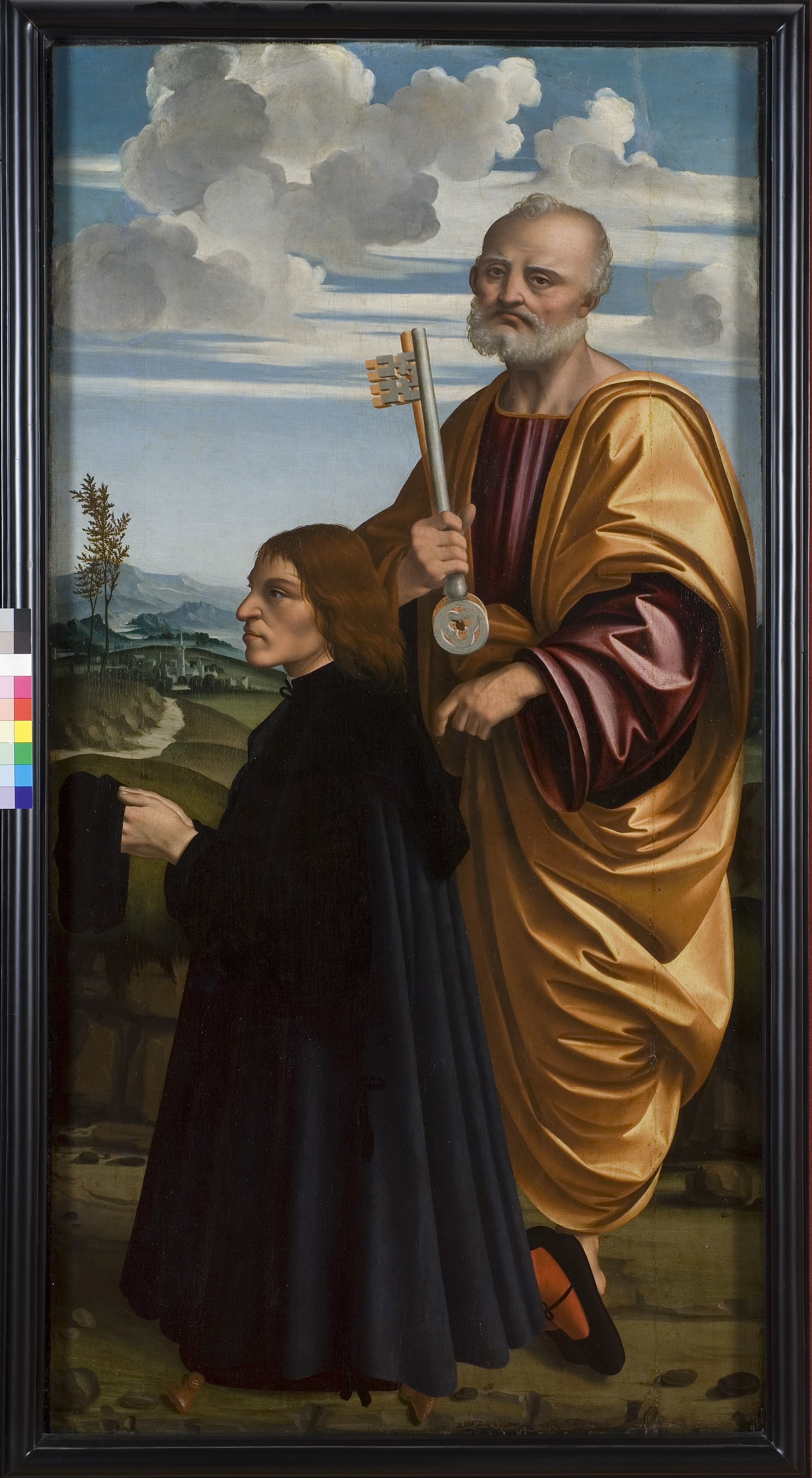 Saint Pierre et un donateur (panneau inférieur du polyptyque "Crespi")