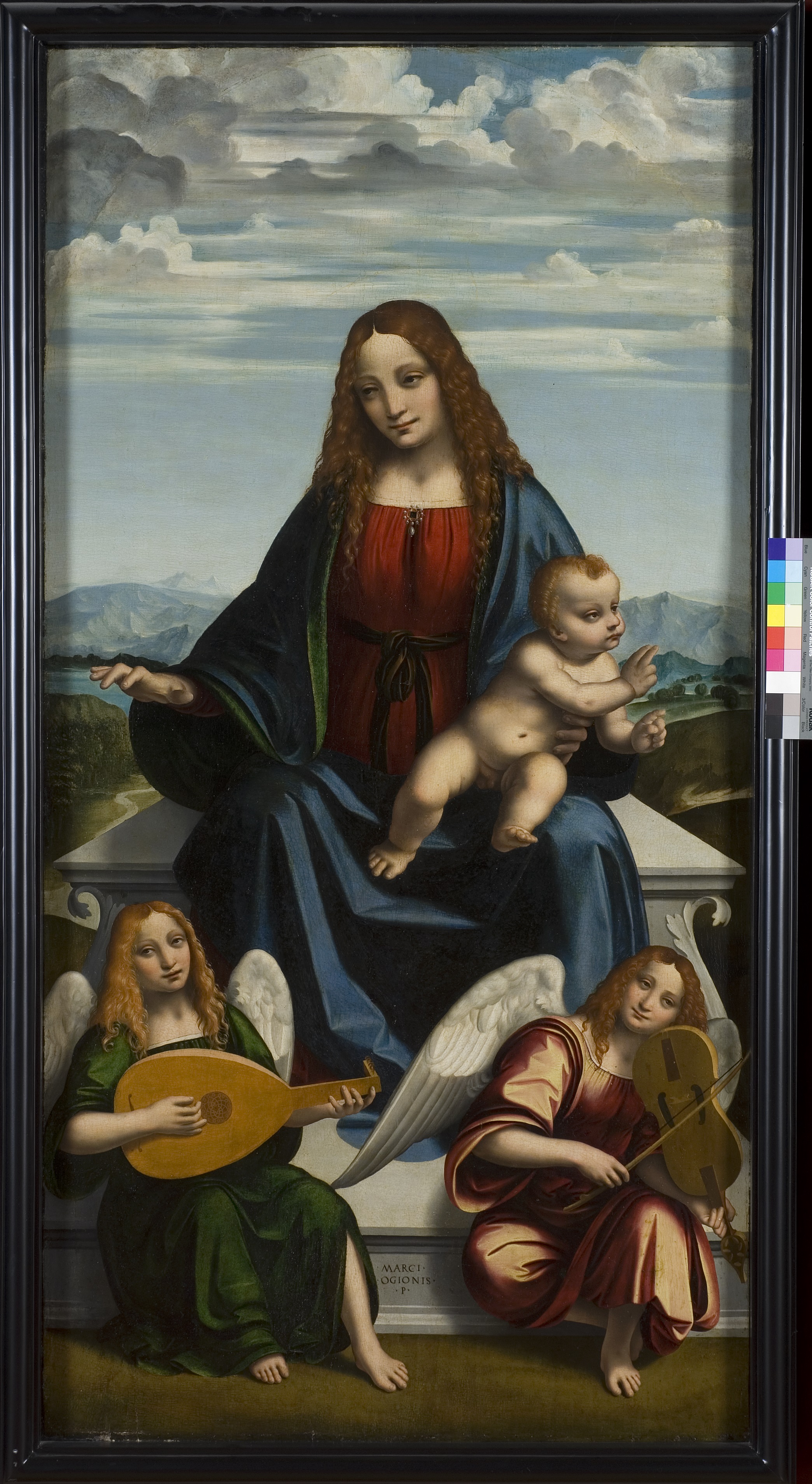 La Vierge, l'Enfant et deux anges musiciens (panneau inférieur du polyptyque « Crespi »)